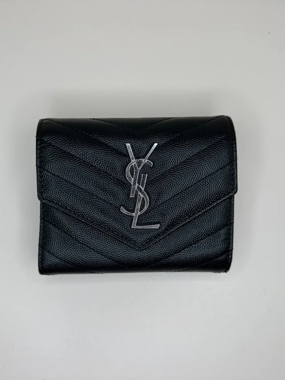 Saint Laurent Cassandre Matelassé Compact Tri Fold Wallet - Picture 1 of 14